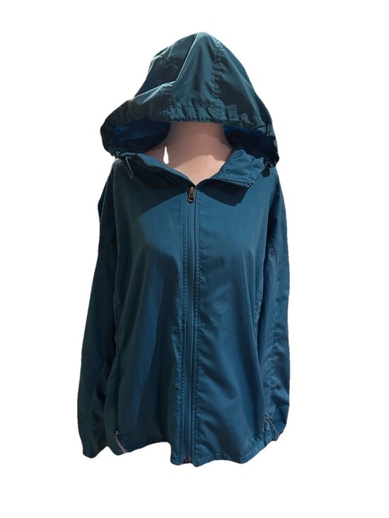 Eddie Bauer Jackets & Blazers - Womans Eddie Bauer Size XL Blue Full Zip Hooded Wind Breaker